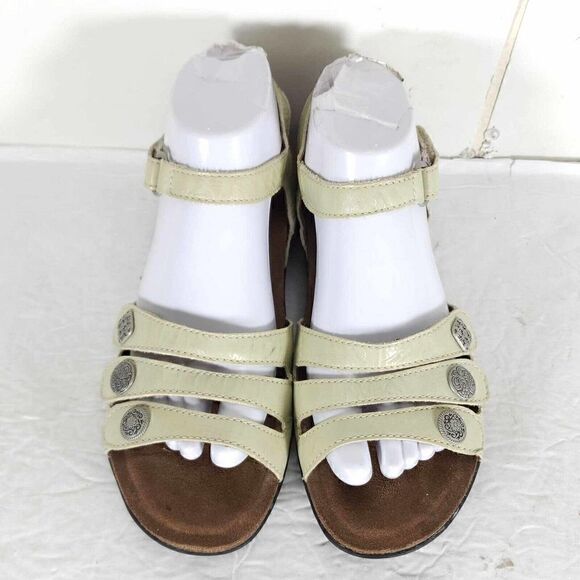 Dansko Women's Jess EU39 US8-8,5 Ivory Leather Strappy Wedge Sandals Shoes - Picture 3 of 13